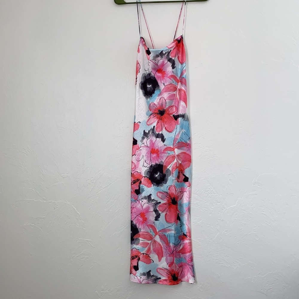 Kilo Brava Watercolor Floral Pattern Slip Dress